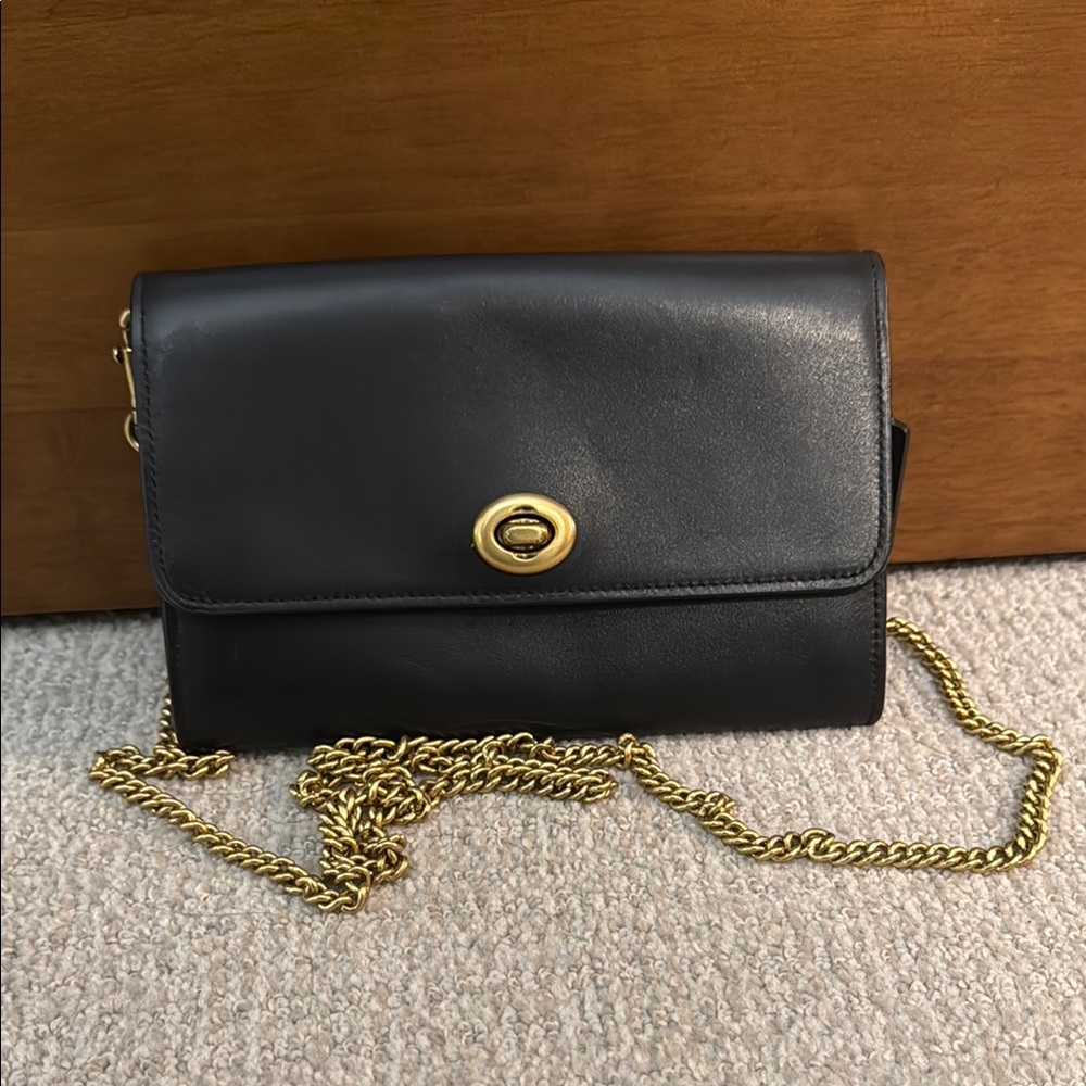 Coach Black Leather Crossbody Bag